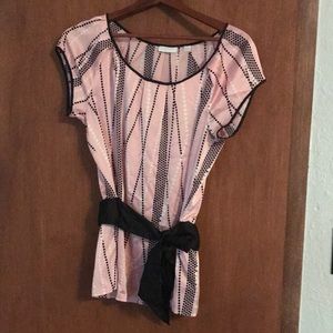 New York & Company Pink Slick Top - Size Medium